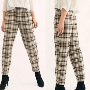 Free People Brecan High Waisted  Plaid Trouser Pant. Size XS